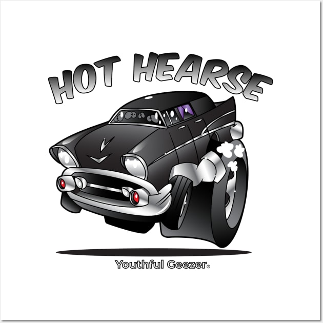 Hot Hearse Cartoon Car Toon Wall Art by YouthfulGeezer